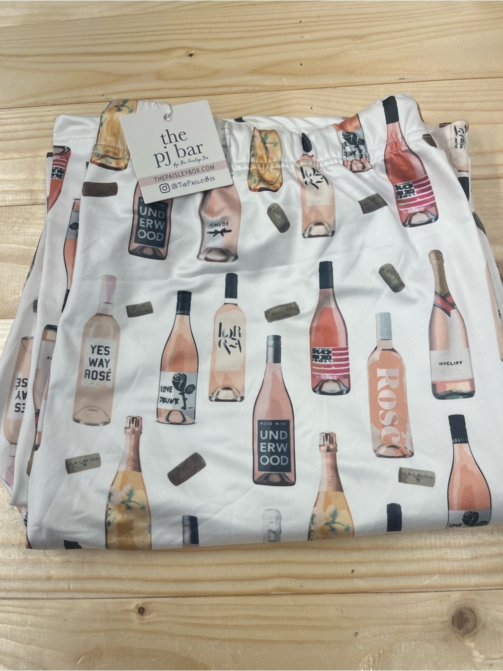 NWT The Paisley Box Wine Bottle Pajama Pants - PJ Bar. - XL